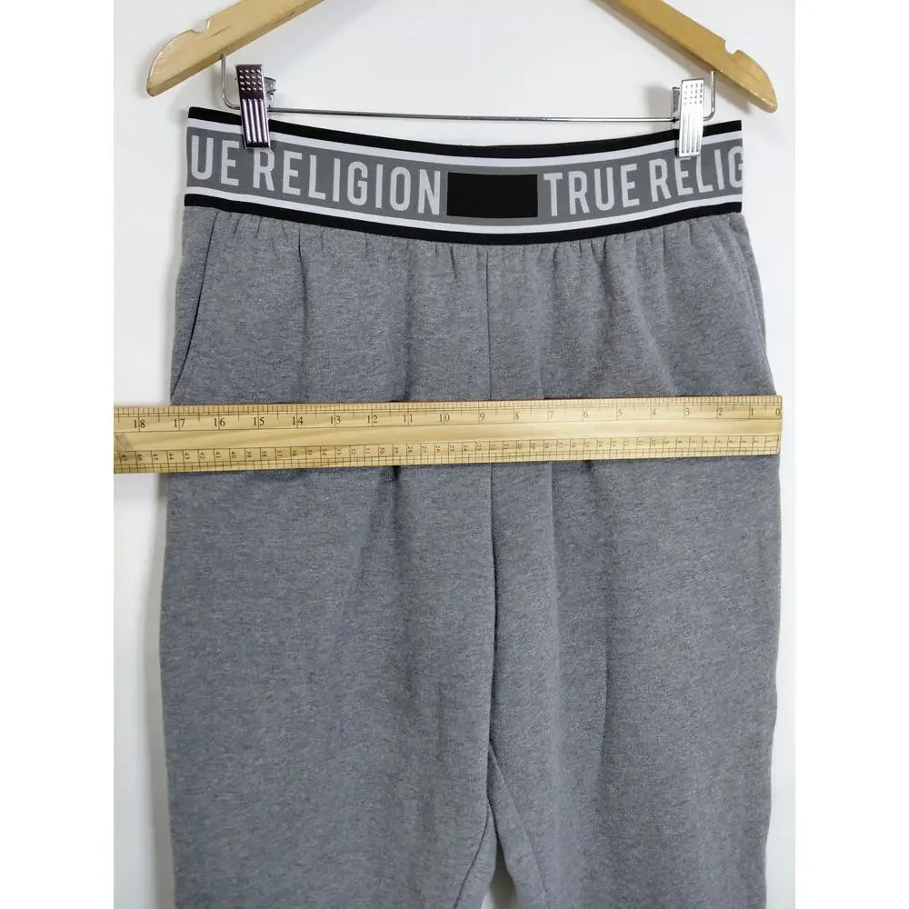 True Religion Gray Knit Tapered Elastic Jogger Pants See Measurements